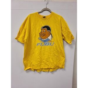 Vintage FUBU T Shirt 2XL Yellow‎ Cartoon Graphic Menswear Hip Hop Streetwear Tee